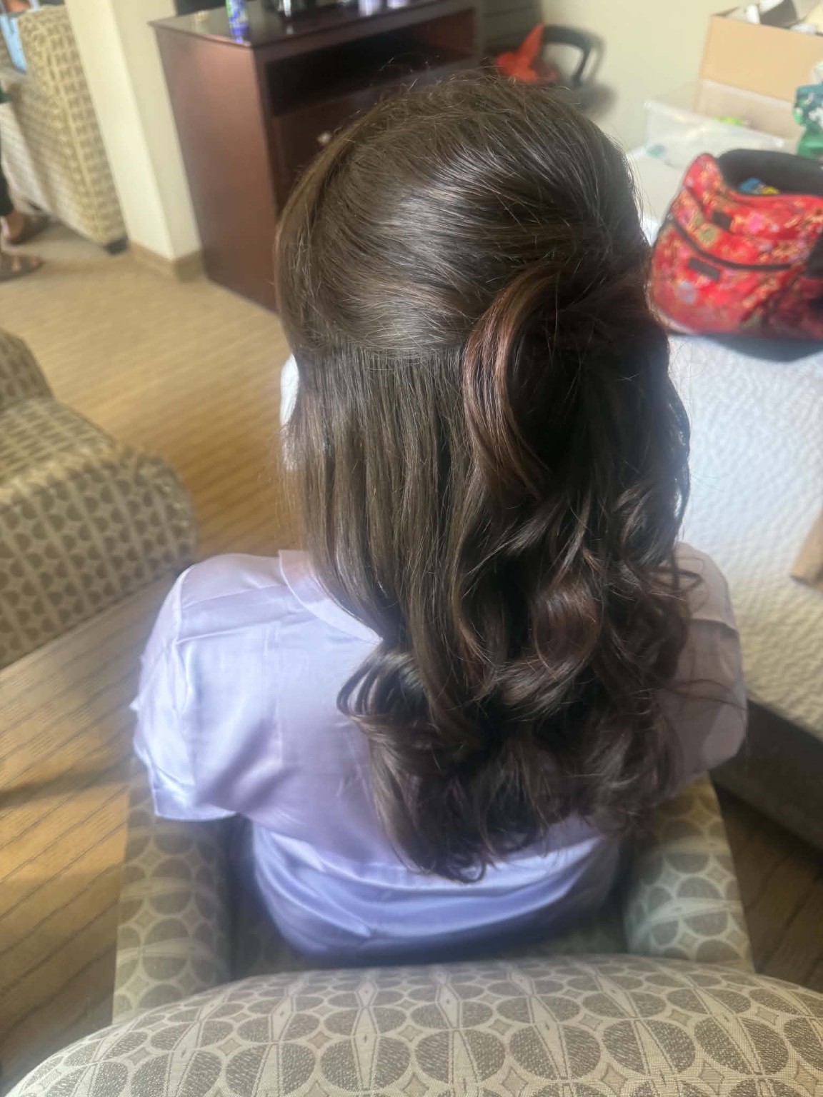 Polished side-swept curls